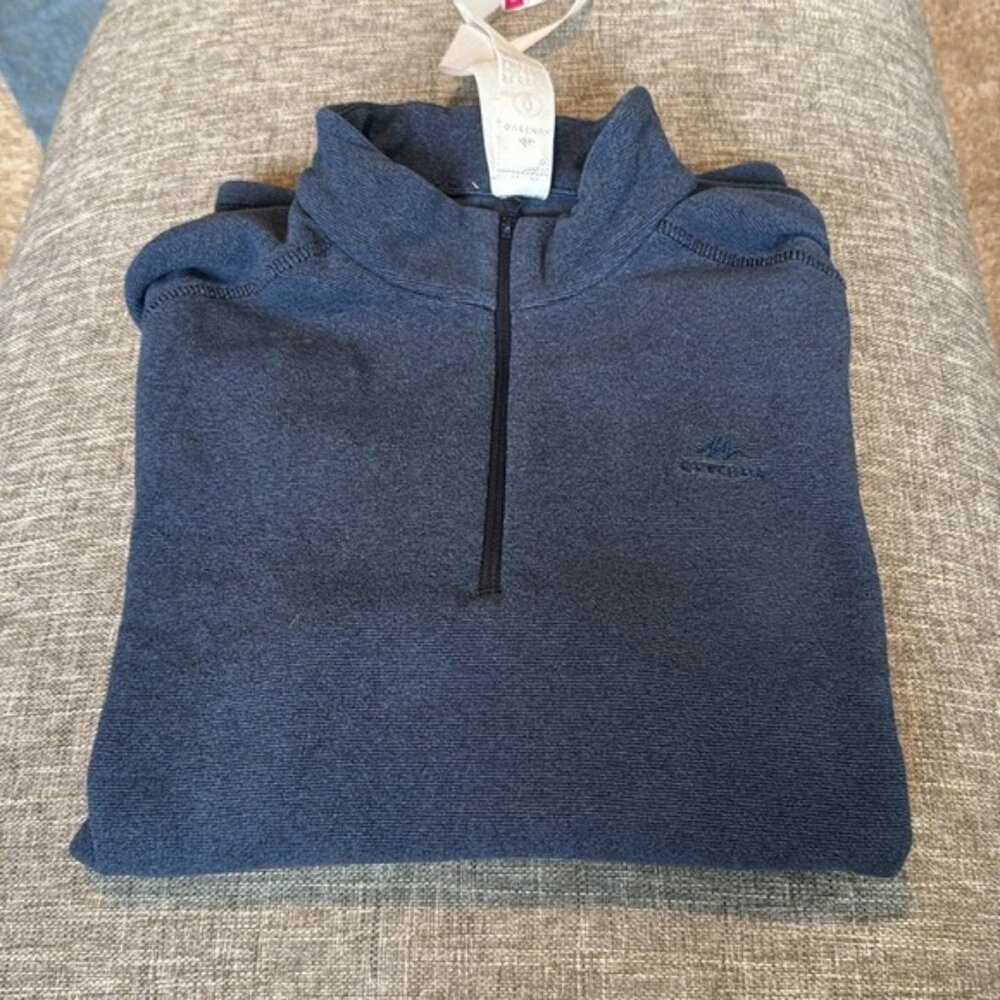 Decathlon Quechua Women's Blue Mouse Grey MH 100 Polar Fleece 1/2 Zip Sh…